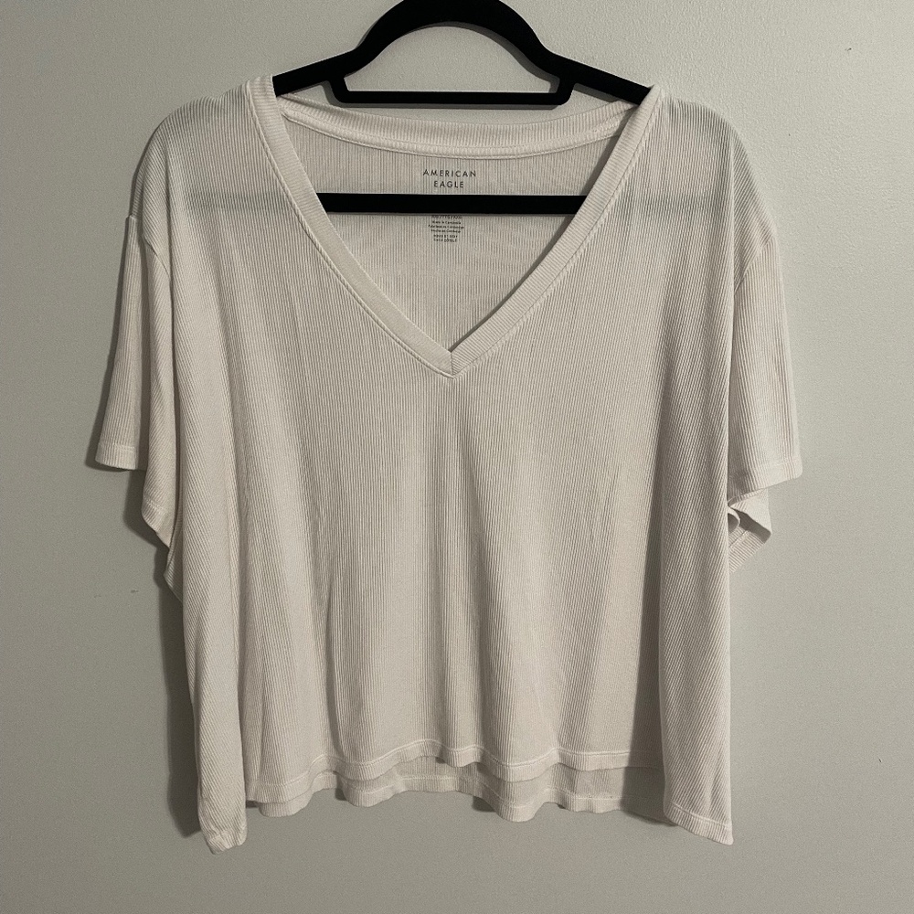 American Eagle soft and sexy ribbed crop short sleeve shirt